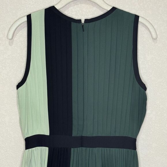 Halogen Atlantic-Pacific Dress Womens 2 Petite Black Pleated Colorblock Midi - Picture 6 of 8